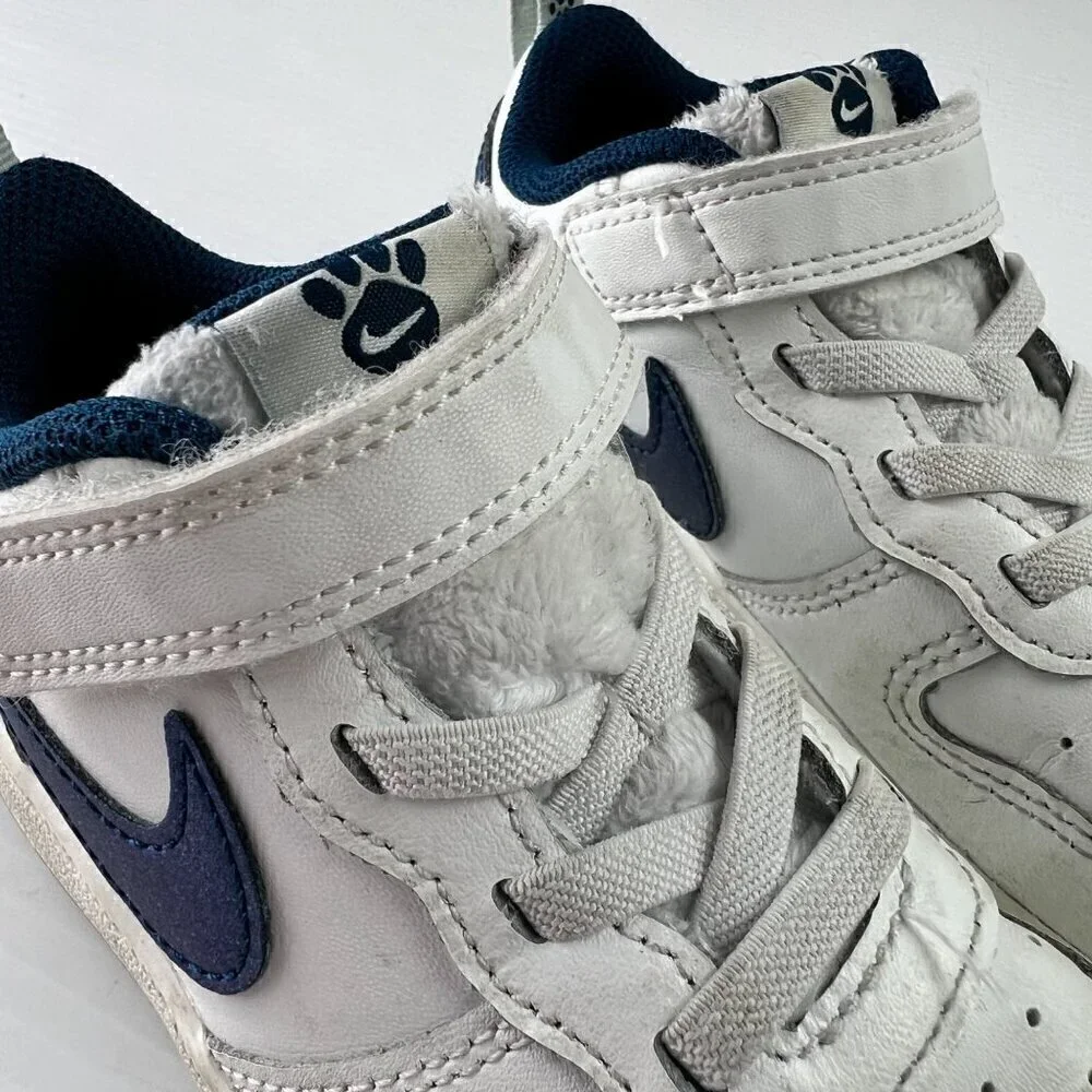 Nike Court Borough Low 2 Se Sneakers Boys Size 10 (Tdv) White Blue Dog Paw